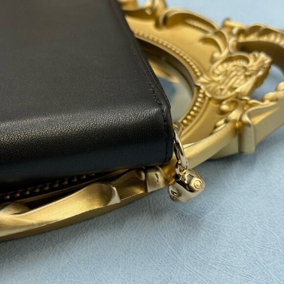 🆕 ALEXANDER MCQUEEN 🧿 NWOT Skull Embossed Leather Zip Portfolio / Agenda, Gold - Picture 14 of 14